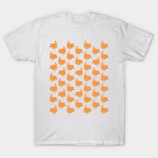 The cute yellow and red chicken pattern T-Shirt